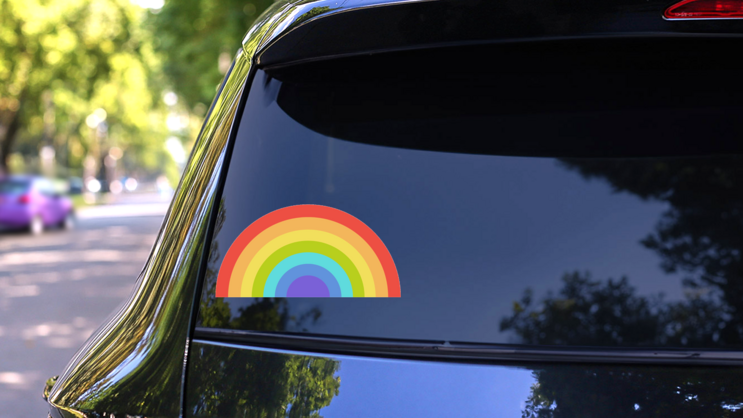 Rainbow Dome Sticker on a Rear Car Window (New) example