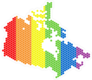 Rainbow Dotted Canada Map Sticker