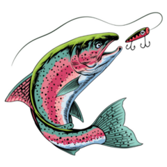 Rainbow Fishing Lure Sticker