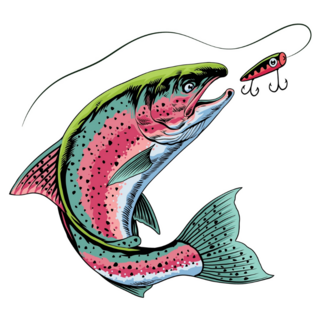 Rainbow Fishing Lure Sticker