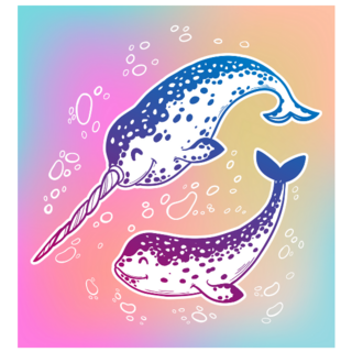 Rainbow Funny Narwhals Sticker 