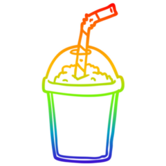 Rainbow Gradient Line Drawing Of An Icee Sticker