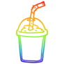 Rainbow Gradient Line Drawing Of An Icee Sticker