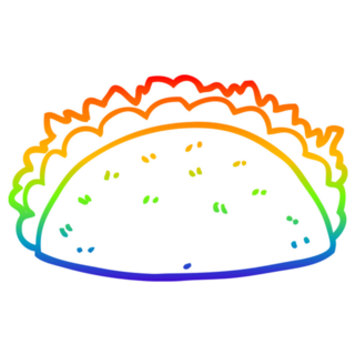 Rainbow Gradient Line Drawing Taco Sticker