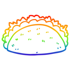 Rainbow Gradient Line Drawing Taco Sticker