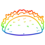 Rainbow Gradient Line Drawing Taco Sticker