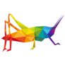 Rainbow Grasshopper Abstract Sticker 