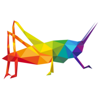 Rainbow Grasshopper Abstract Sticker 