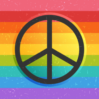 Rainbow Grunge Peace Sign Sticker