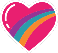Rainbow Heart Hippie Sticker