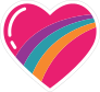 Rainbow Heart Hippie Sticker