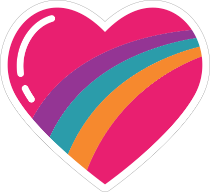 Rainbow Heart Hippie Sticker