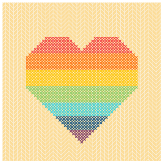 Rainbow Heart Stitch Sticker