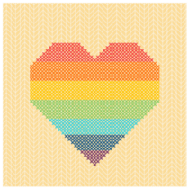 Rainbow Heart Stitch Sticker