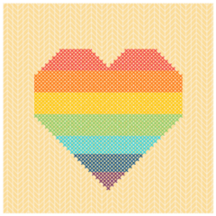 Rainbow Heart Stitch Sticker
