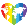 Rainbow Heart With A Map Of The World Pride Sticker