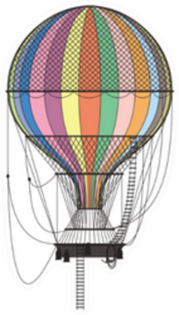 Rainbow Hot Air Balloon Sticker