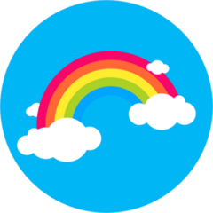 Rainbow In Blue Sky With Clouds Sticker