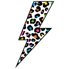 Rainbow Leopard Lightning Sticker