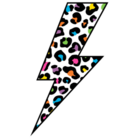 Rainbow Leopard Lightning Sticker