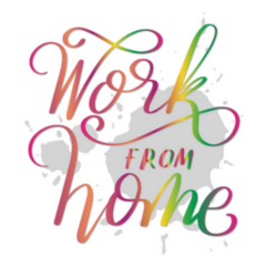Rainbow Lettering Work From Home Sticker