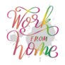 Rainbow Lettering Work From Home Sticker