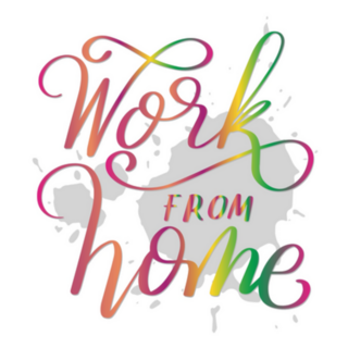 Rainbow Lettering Work From Home Sticker