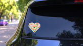 Rainbow Lgbt Gay Pride Hearts Sticker on a Rear Car Window (New) example