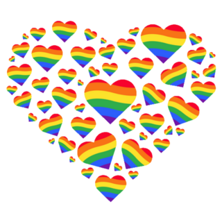 Rainbow Lgbt Gay Pride Hearts Sticker