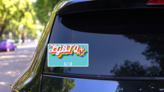 Rainbow lgbtq+ Sticker on a Rear Car Window (New) example