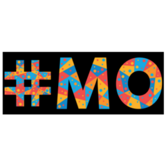 Rainbow Missouri Mo Hashtag. Mosaic Sticker