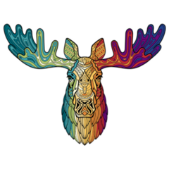 Rainbow Moose Design Sticker