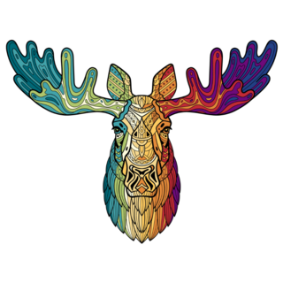 Rainbow Moose Design Sticker