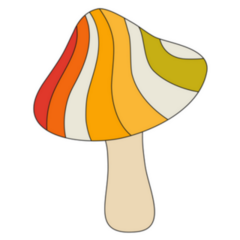 Rainbow Mushroom Illustration Sticker