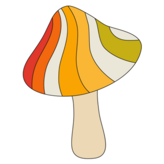 Rainbow Mushroom Illustration Sticker