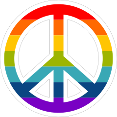 Rainbow Peace Sign Hippie Sticker