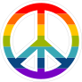 Rainbow Peace Sign Hippie Sticker