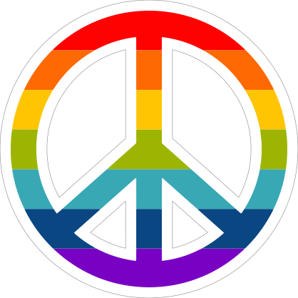 Rainbow Peace Sign Hippie Sticker