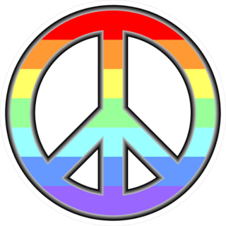 Rainbow Peace Sign Sticker