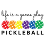 Rainbow Pickleball Game Sticker