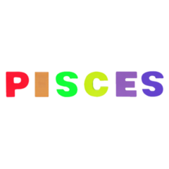 Rainbow Pisces Lettering Sticker