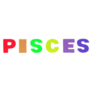 Rainbow Pisces Lettering Sticker