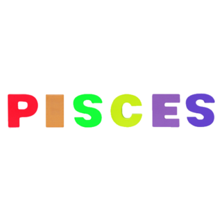 Rainbow Pisces Lettering Sticker