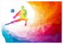 Rainbow Polygon Bumping Volleyball Player Sticker