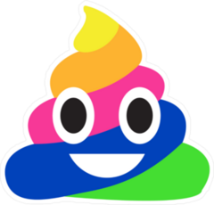 Rainbow Poop Emoji Sticker