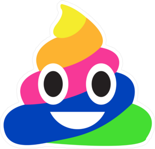Rainbow Poop Emoji Sticker