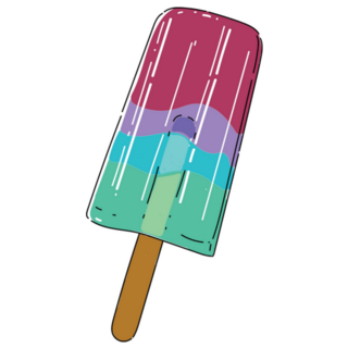 Rainbow Popsicle Art Sticker