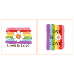 Rainbow Pride Daisy Love Is Love Sticker