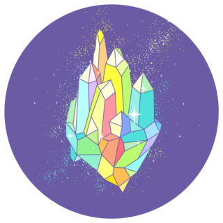 Rainbow Quartz Crystal On Purple Sticker
