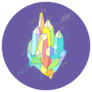 Rainbow Quartz Crystal On Purple Sticker